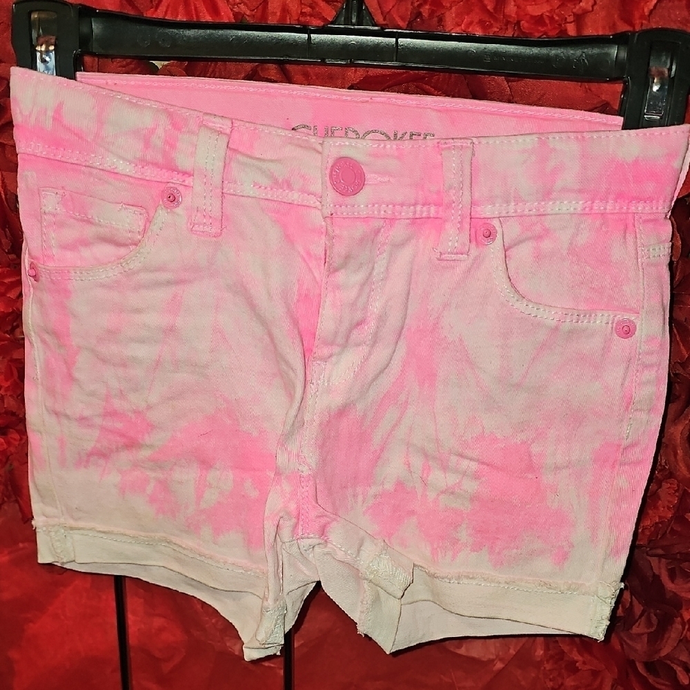 Cherokee Girls Pink Tie-Dye Jean Shorts Size Small